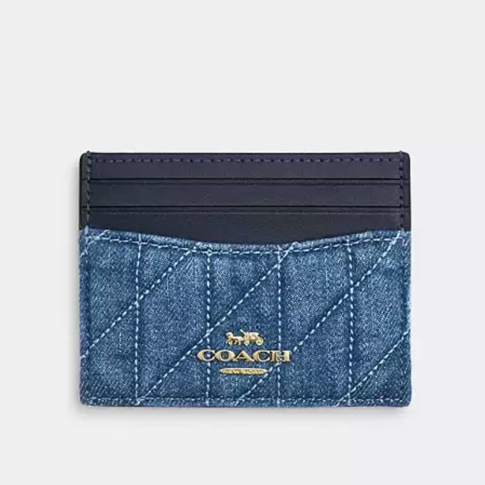 NWT Coach Slim ID Card Case in Regenerative Cotton With Quilting - Picture 9 of 15